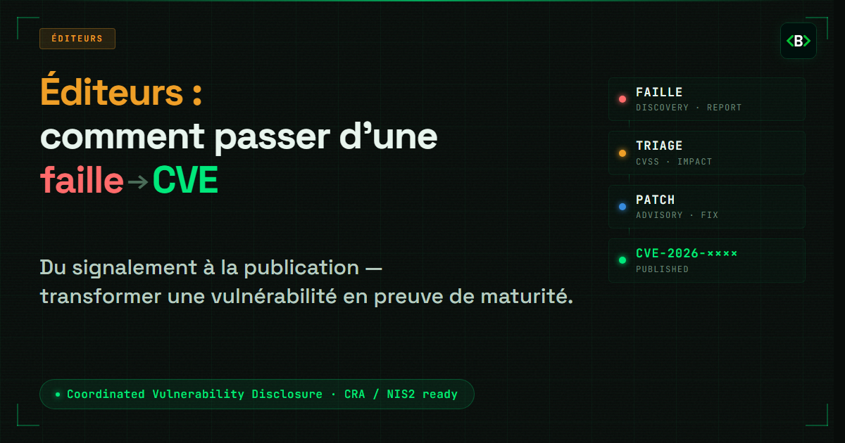Éditeurs : comment passer d’une faille à une CVE (sans y laisser votre réputation) ?